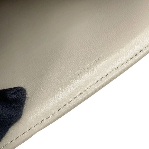 CELINE Matelasse Mono Chrome Chainshoulder Bag Leather Greige 111273 - Picture 10 of 15